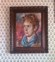 Load image into Gallery viewer, 20th Century Bloomsbury style male portrait oil painting on board