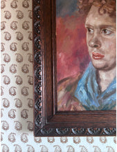 Load image into Gallery viewer, 20th Century Bloomsbury style male portrait oil painting on board