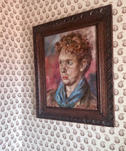 Load image into Gallery viewer, 20th Century Bloomsbury style male portrait oil painting on board