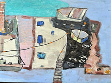 Load image into Gallery viewer, 20th Century oil painting on wood St Ives Cornwall harbour &amp; boats in the style of Alfred Wallace