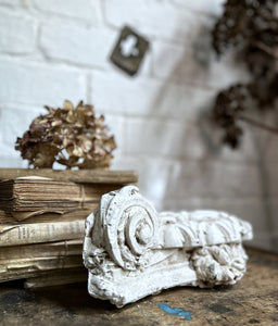 20th century antique white decorative moulded plaster piece