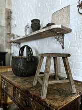 Load image into Gallery viewer, 19th Century Antique Japanese wooden hand crafted primitive stool