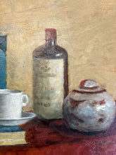 Load image into Gallery viewer, A realist mid 20th Century vintage still life signed oil painting on board