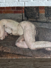 Load image into Gallery viewer,  Modern British 20th century nude portrait oil on board signed &amp; dated