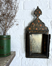Load image into Gallery viewer, An antique early 20th Century Qajar Persian painted wooden mirror with two doors