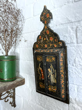 Load image into Gallery viewer, An antique early 20th Century Qajar Persian painted wooden mirror with two doors