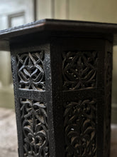 Load image into Gallery viewer, Anglo Indian Carved hexagonal hard wood padouk side table