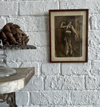Load image into Gallery viewer, Antique 1920&#39;s whimsical ballerina ballet girl fancy dress original framed sepia photograph