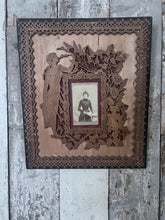 Load image into Gallery viewer, Antique Carved wooden decorative fret work Art Noveau picture frame