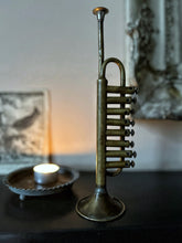 Load image into Gallery viewer, Antique French toy miniature size brass bugle with 8 valves