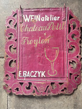 Load image into Gallery viewer, Antique German winery vineyard metal advertising sign