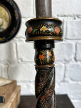 Load image into Gallery viewer, Antique Kashmiri Indian candlestick hand painted lacquered floral decoration