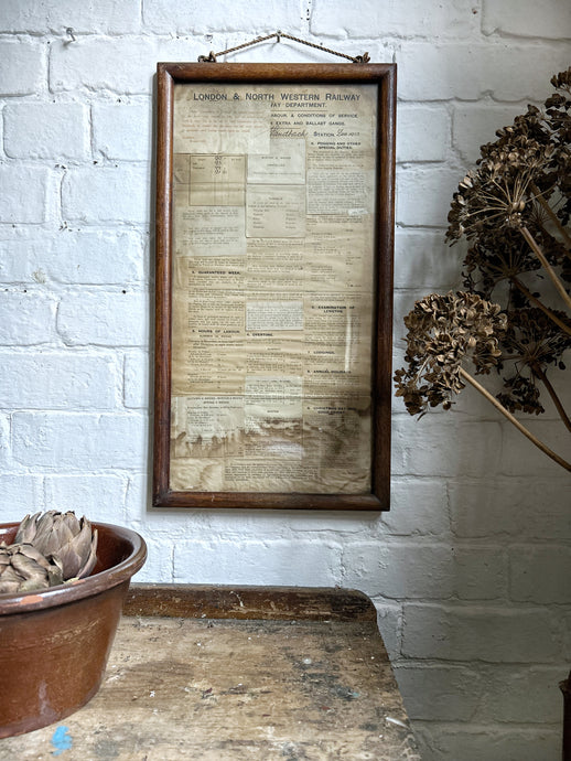 Antique Victorian London & North Western Railway Service Poster 1913 framed