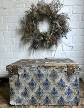 Load image into Gallery viewer, Antique 1800&#39;s Decorative wallpapered wooden storage chest