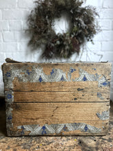Load image into Gallery viewer, Antique 1800&#39;s Decorative wallpapered wooden storage chest