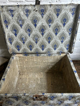 Load image into Gallery viewer, Antique 1800&#39;s Decorative wallpapered wooden storage chest