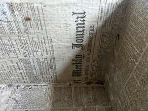 Antique 1800's Decorative wallpapered wooden storage chest