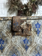 Load image into Gallery viewer, Antique 1800&#39;s Decorative wallpapered wooden storage chest
