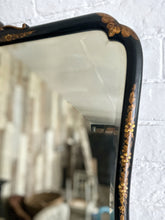 Load image into Gallery viewer, Antique 18th century Queen Anne Chinoiserie hand painted floral overmantle ebonised mirror