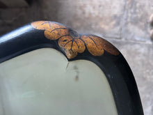 Load image into Gallery viewer, Antique 18th century Queen Anne Chinoiserie hand painted floral overmantle ebonised mirror