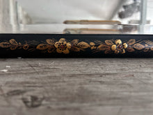 Load image into Gallery viewer, Antique 18th century Queen Anne Chinoiserie hand painted floral overmantle ebonised mirror