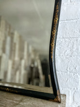 Load image into Gallery viewer, Antique 18th century Queen Anne Chinoiserie hand painted floral overmantle ebonised mirror