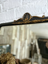Load image into Gallery viewer, Antique 18th century Queen Anne Chinoiserie hand painted floral overmantle ebonised mirror