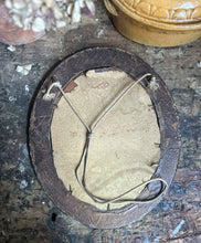 Load image into Gallery viewer, Antique 19th Century French Petit dark wooden oval wall mirror