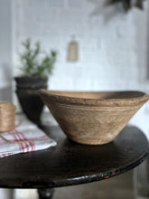 Load image into Gallery viewer, Antique 19th Century French wooden hand turned primitive dairy bowl