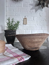 Load image into Gallery viewer, Antique 19th Century French wooden hand turned primitive dairy bowl
