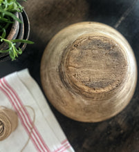 Load image into Gallery viewer, Antique 19th Century French wooden hand turned primitive dairy bowl