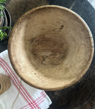 Load image into Gallery viewer, Antique 19th Century French wooden hand turned primitive dairy bowl