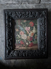 Load image into Gallery viewer, Antique Dutch school floral still life oil painting in decorative carved dark wooden antique frame