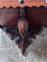 Load image into Gallery viewer, Antique English 19th Century mahogany hand carved wall bracket corbel with shelf