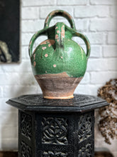 Load image into Gallery viewer, Antique French 19th Century green glazed terracotta cruche jug