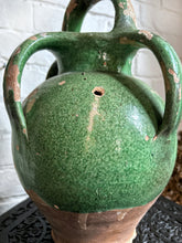 Load image into Gallery viewer, Antique French 19th Century green glazed terracotta cruche jug