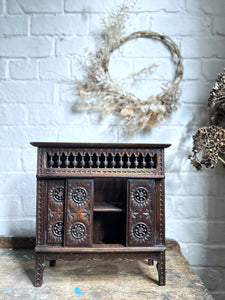 Antique French Bretton miniature cupboard dresser armoire