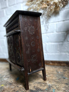 Antique French Bretton miniature cupboard dresser armoire