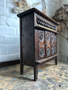 Antique French Bretton miniature cupboard dresser armoire