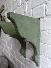 Load image into Gallery viewer, A pair of Antique French country original painted wooden decorative wall shelf brackets