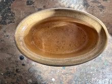 Load image into Gallery viewer, Antique French glazed ochre coloured terracotta terrine pate lidded dish