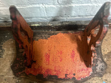 Load image into Gallery viewer, Antique French wooden curved small shelf with decorative painted brackets