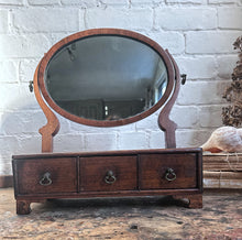 Load image into Gallery viewer, Antique Georgian Late 18th Mahogany dressing table mirror with drawers