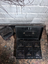 Load image into Gallery viewer, Antique Georgian black Toleware metal spice box