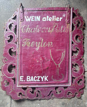 Load image into Gallery viewer, Antique German winery vineyard metal advertising sign
