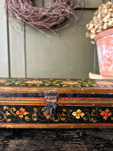 Load image into Gallery viewer, Vintage Indian Kashmiri hand painted floral stationary jewellery box