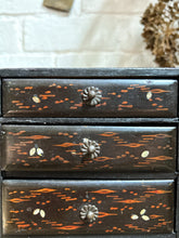 Load image into Gallery viewer, Antique Japanese Miniature hand painted decorative apprentice piece desk top chest drawers