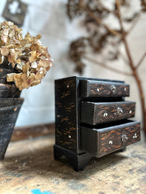Load image into Gallery viewer, Antique Japanese Miniature hand painted decorative apprentice piece desk top chest drawers