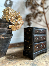 Load image into Gallery viewer, Antique Japanese Miniature hand painted decorative apprentice piece desk top chest drawers