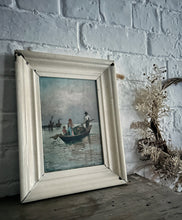 Load image into Gallery viewer, Small Antique Venetian oil painting seascape landscape on wooden panel